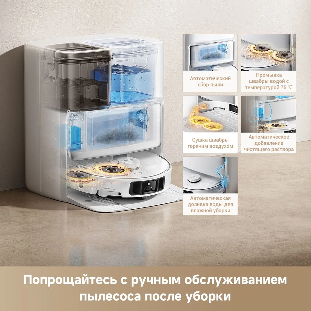 Робот-пылесос TROUVER P50 Pro Ultra white от официального дилера в России